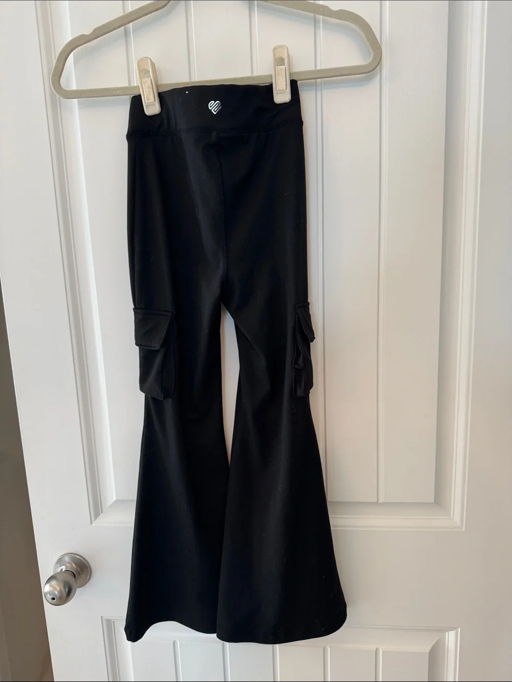 Justice Black Wide-Leg Cargo Pocket Pants